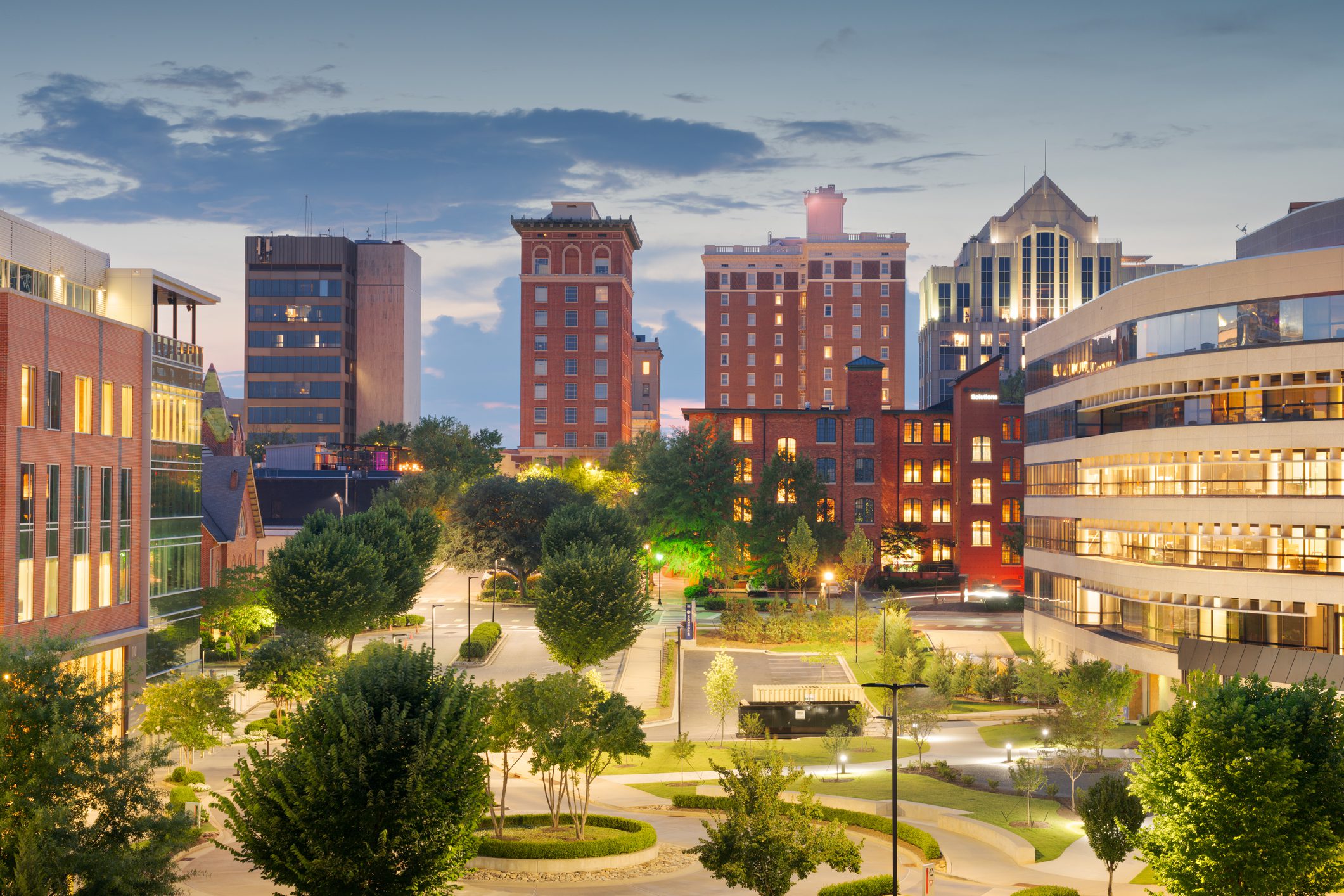 Greenville, South Carolina, USA Greenville, South Carolina, USA downtown city skyline at dusk.